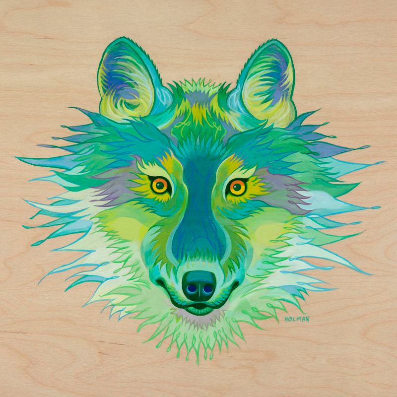Green Wolf by artist Stephen Holman